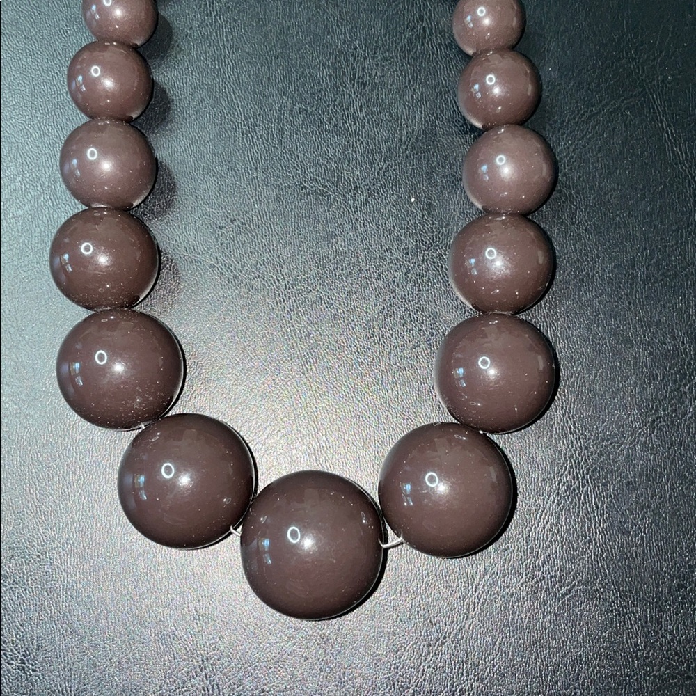 NWT Talbots chocolate brown bead necklace - Picture 2 of 5